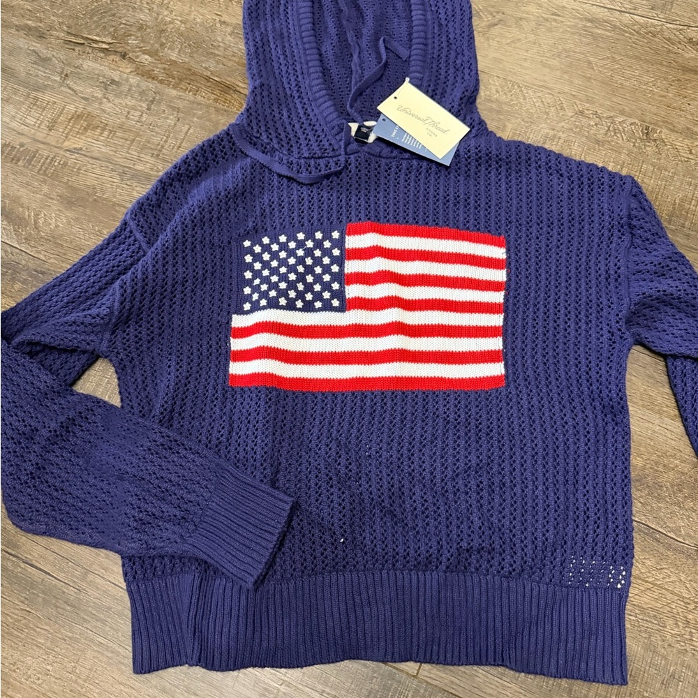 Universal Thread Navy Sweater with American Flag